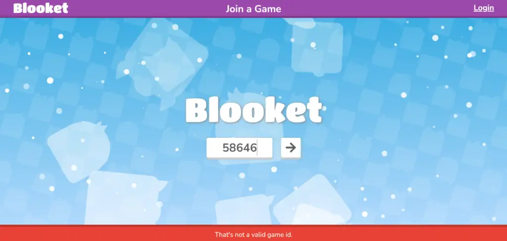 Enter Wrong Game Id on Blooket Join